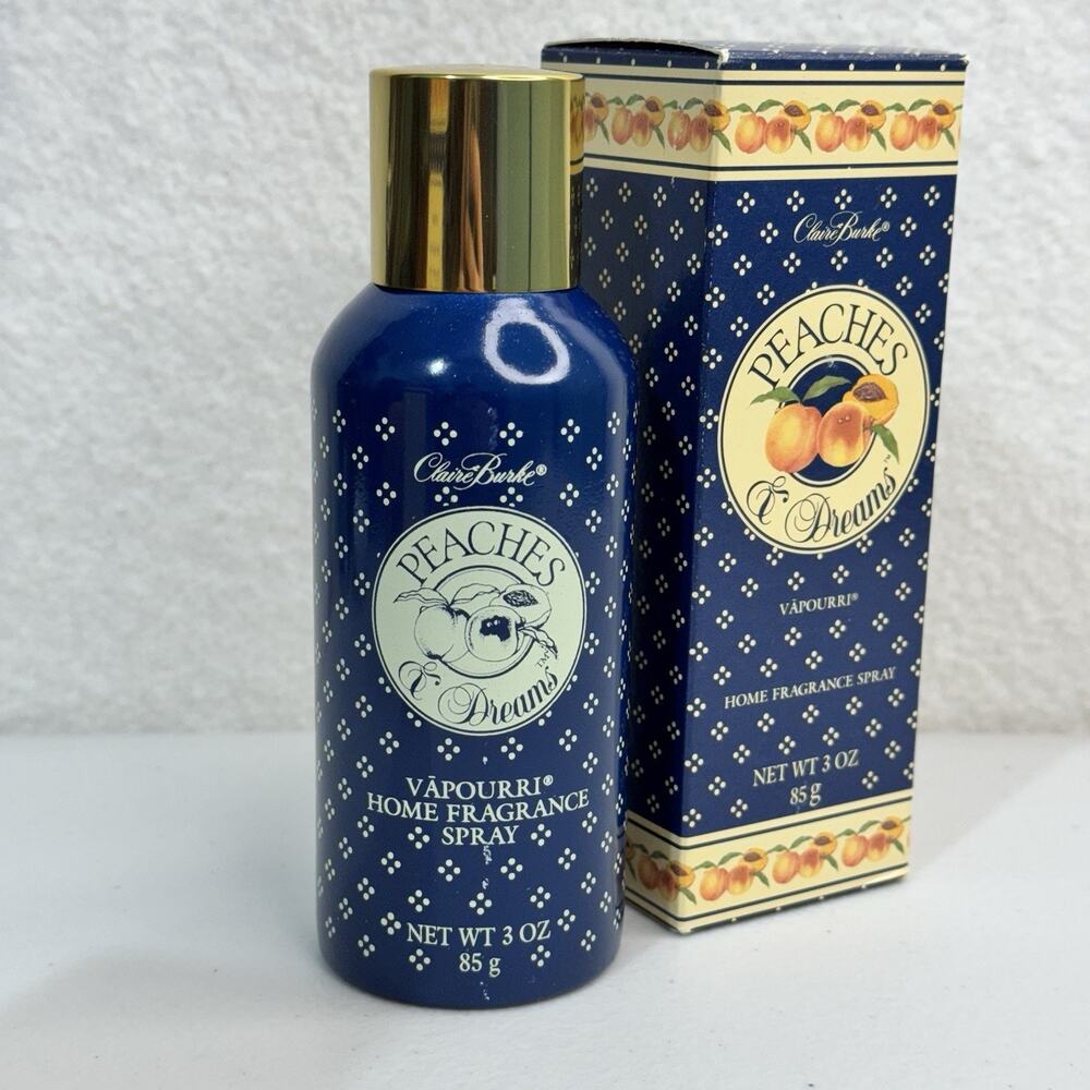 1987 Claire Burke Peaches & Dreams Fresh Home Fragrance Spray 3 Oz. 85g VTG USA